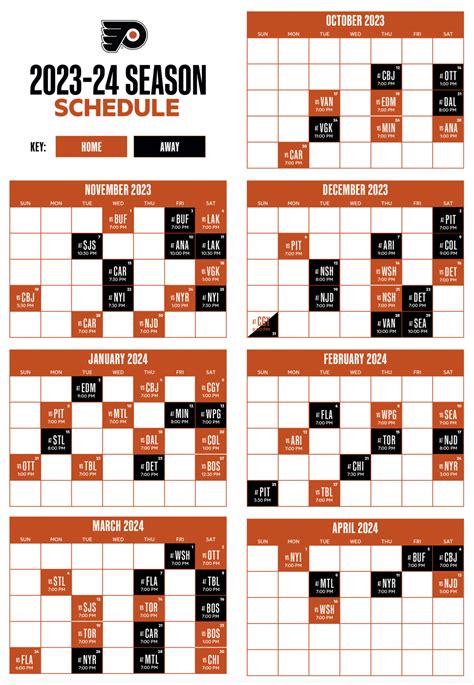 Flyers Printable Schedule